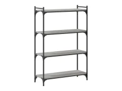 Librería 4 estantes madera ingeniería gris Sonoma 80x30x120 cm