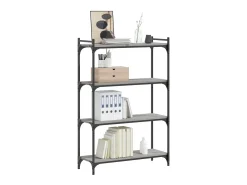 Librería 4 estantes madera ingeniería gris Sonoma 80x30x120 cm