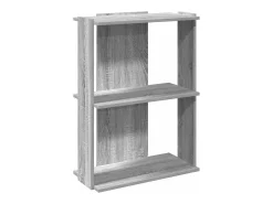 Librería 3 estantes madera ingeniería gris sonoma 60x30x80 cm