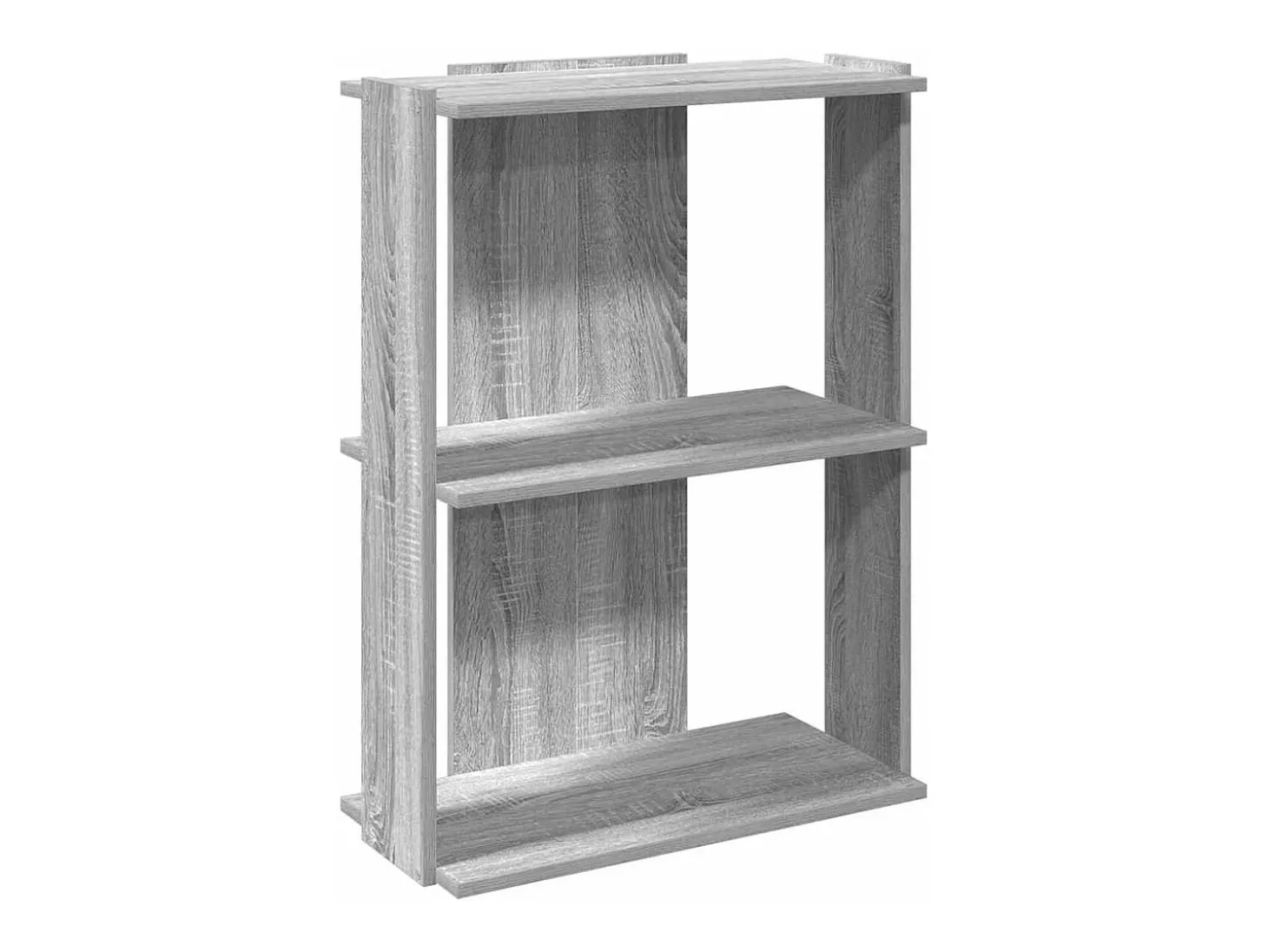 Librería 3 estantes madera ingeniería gris sonoma 60x30x80 cm