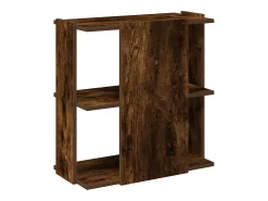 Librería 3 estantes madera ingeniería roble ahumado 60x30x60 cm