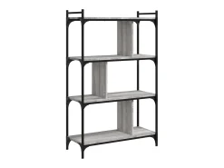 Librería 4 estantes madera ingeniería gris Sonoma 76x32x123 cm
