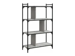 Librería 4 estantes madera ingeniería gris Sonoma 76x32x123 cm