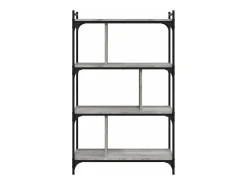 Librería 4 estantes madera ingeniería gris Sonoma 76x32x123 cm