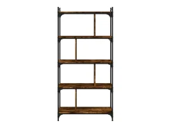 Librería 5 estantes madera ingeniería roble ahumado 76x32x158cm