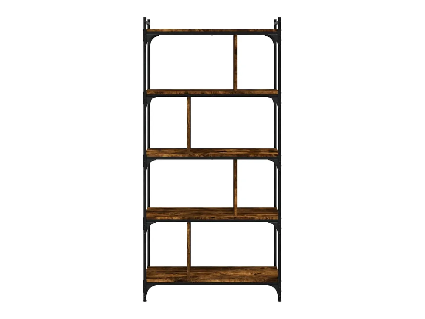 Librería 5 estantes madera ingeniería roble ahumado 76x32x158cm
