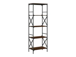 Librería 5 estantes madera ingeniería roble marrón 59x35x171cm