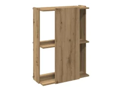 Librería 3 niveles madera ingeniería roble artesanal 60x30x80cm