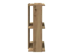 Librería 3 niveles madera ingeniería roble artesanal 60x30x80cm