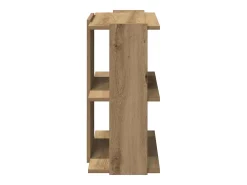 Librería 3 niveles madera ingeniería roble artesanal 60x30x60cm