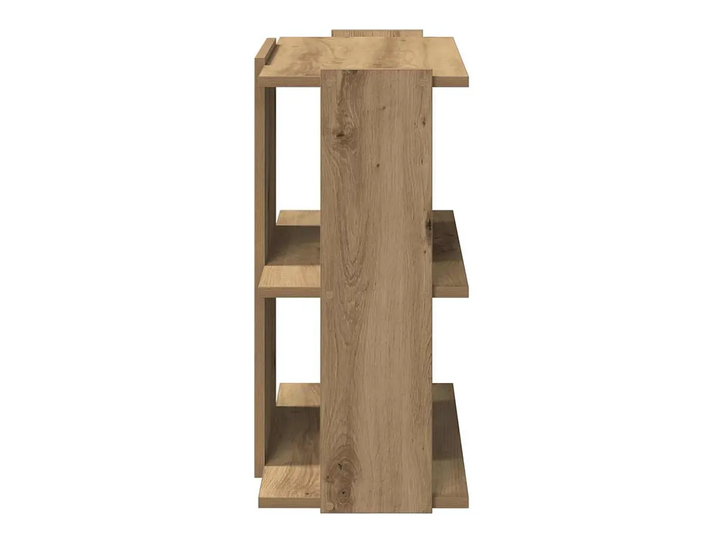 Librería 3 niveles madera ingeniería roble artesanal 60x30x60cm