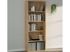 Librería alta Roble Gold 197x76x33 cm Estantería moderna