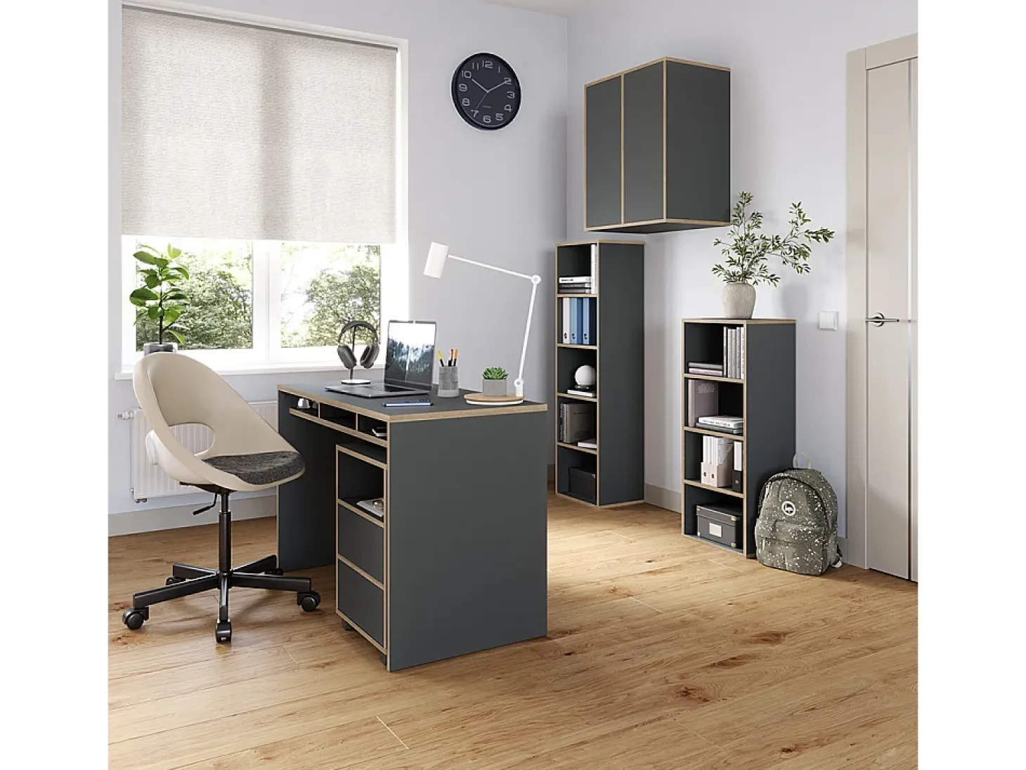 Librería antracita 40x30x140 tetrix