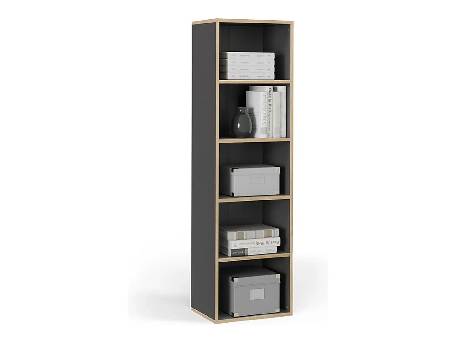 Librería antracita 40x30x140 tetrix