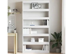 Librería Blanca de Madera de Ingeniería 100 x 30 x 198 cm Estante