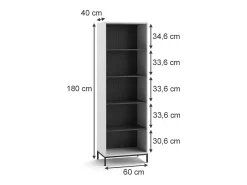 Librería blanco 60x40x180 eliza