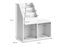 Librería blanco 72x30.9x79 luigi