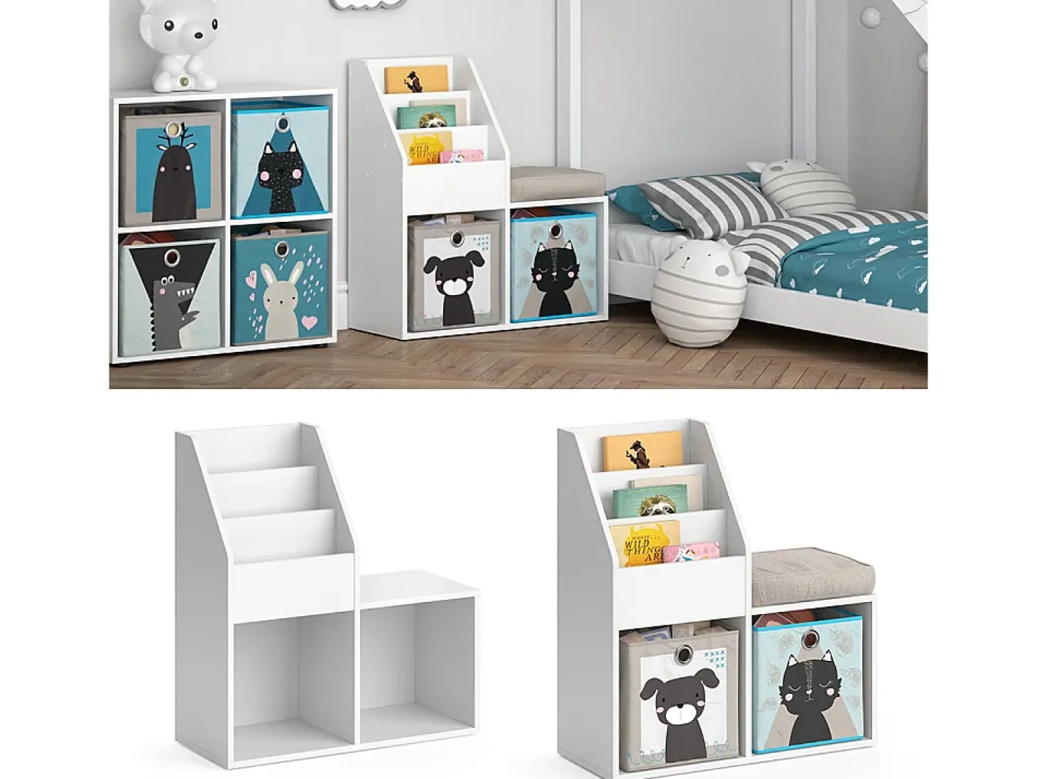 Librería blanco 72x30.9x79 luigi