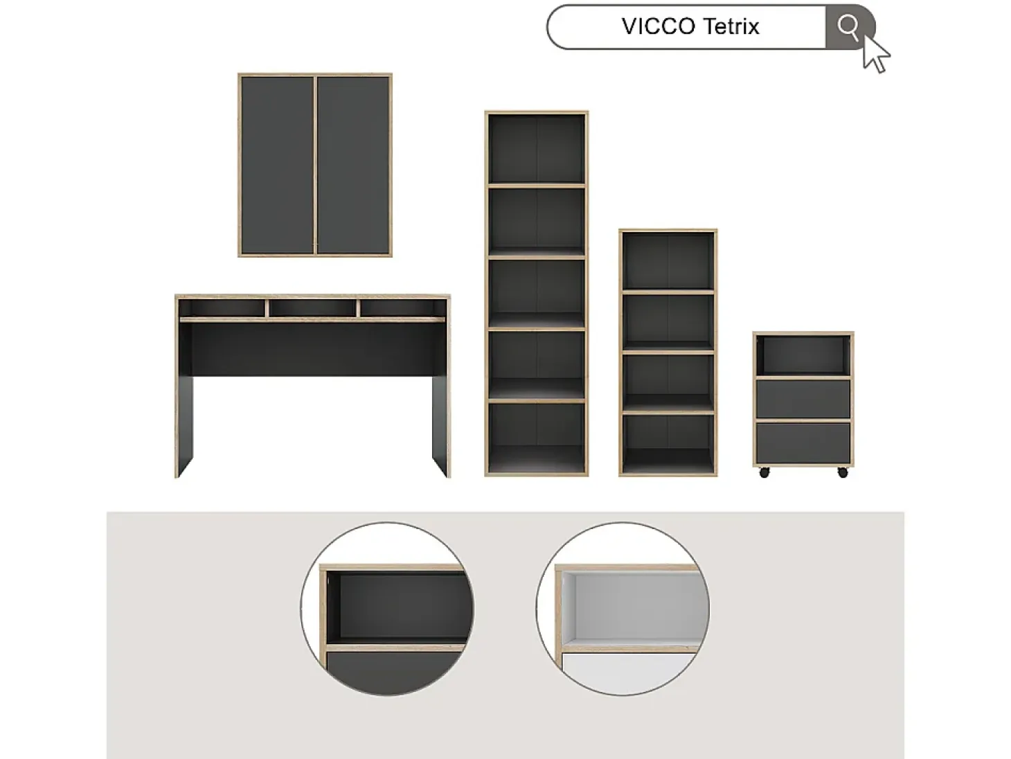 Librería blanco 40x30x100 tetrix
