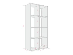Librería con 8 compartimentos – color: aloe verde – 147 × 74 × 30 cm, vertical u horizontal