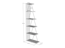 Librería con 5 estantes - Natural y negro - DELORY