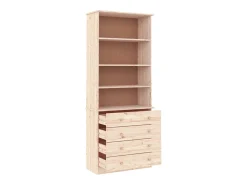 Librería con cajones ALTA madera maciza de pino 77x35x186,5 cm