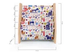 Librería contrachapado pino y textil estampado Nordic Montessori