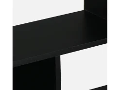 Librería de 3 estantes con 6 compartimentos negro