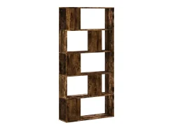 Librería de 5 estantes madera ingeniería roble ahumado