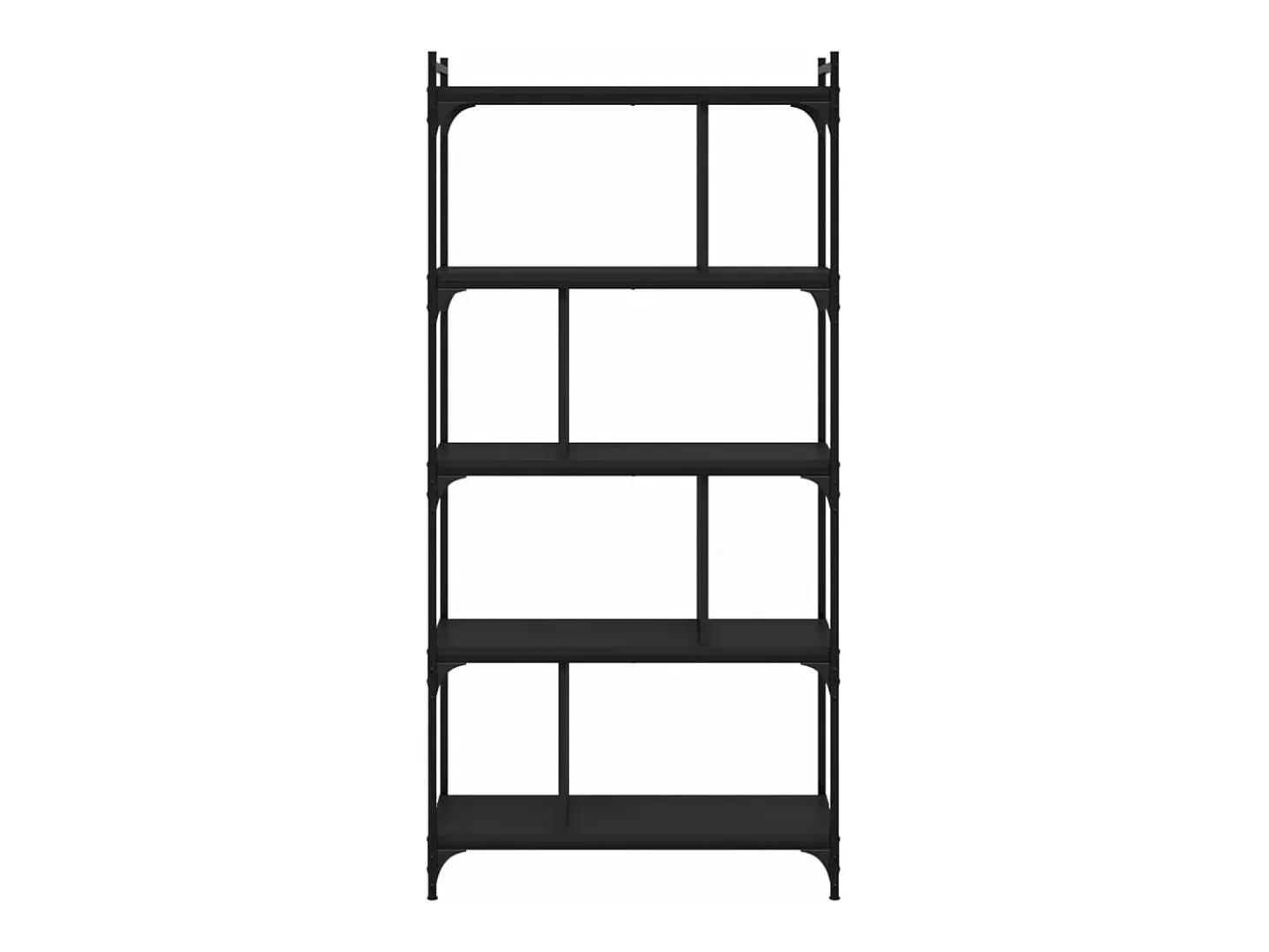 Librería de 5 estantes madera de ingeniería negro 76x32x158 cm