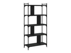 Librería de 5 estantes madera de ingeniería negro 76x32x158 cm