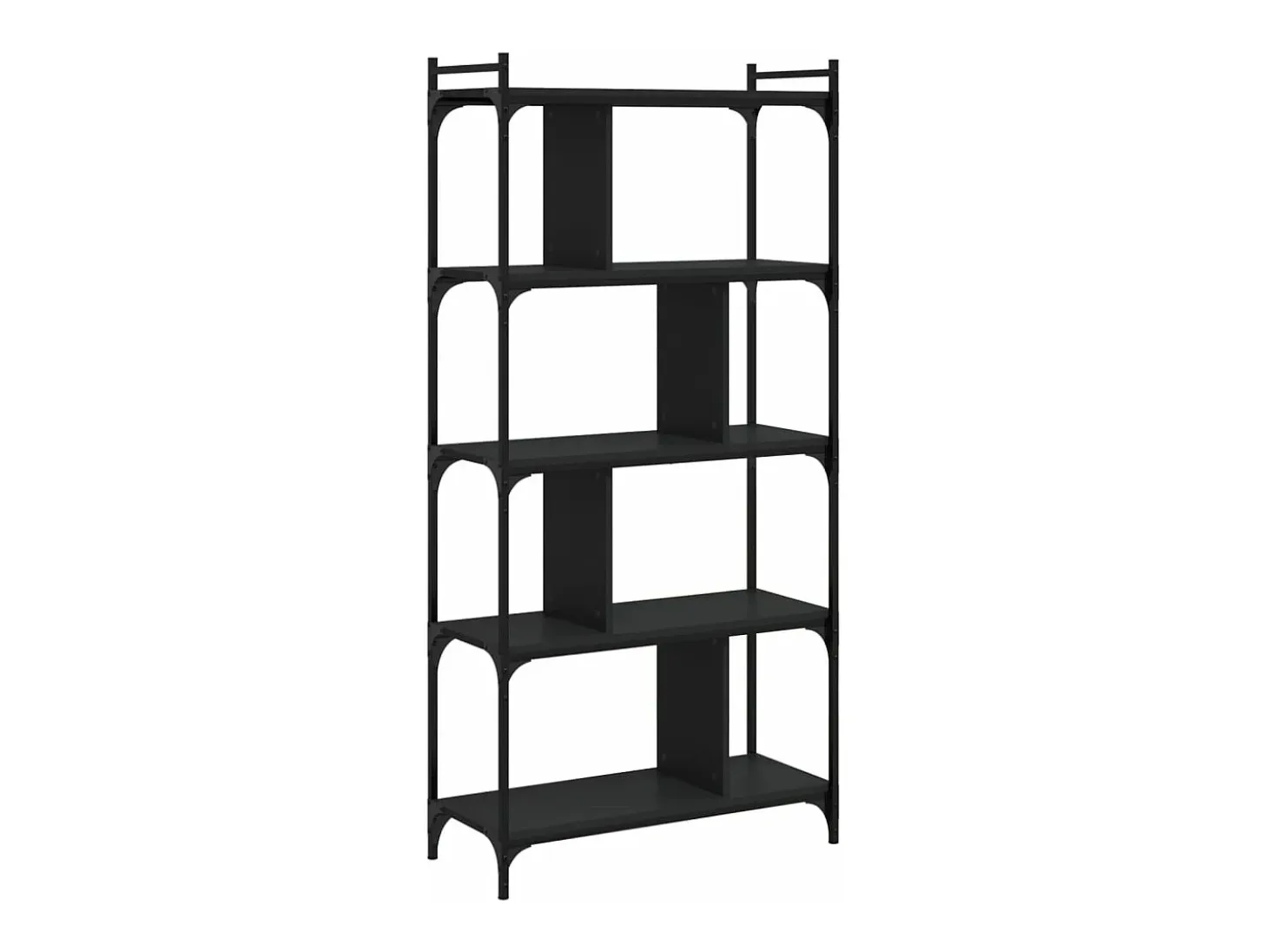 Librería de 5 estantes madera de ingeniería negro 76x32x158 cm