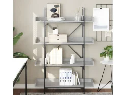 Librería de 4 estantes madera gris Sonoma 100x33x145,5 cm