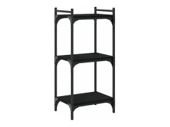 Librería de 3 estantes madera de ingeniería negro 40x30x86 cm
