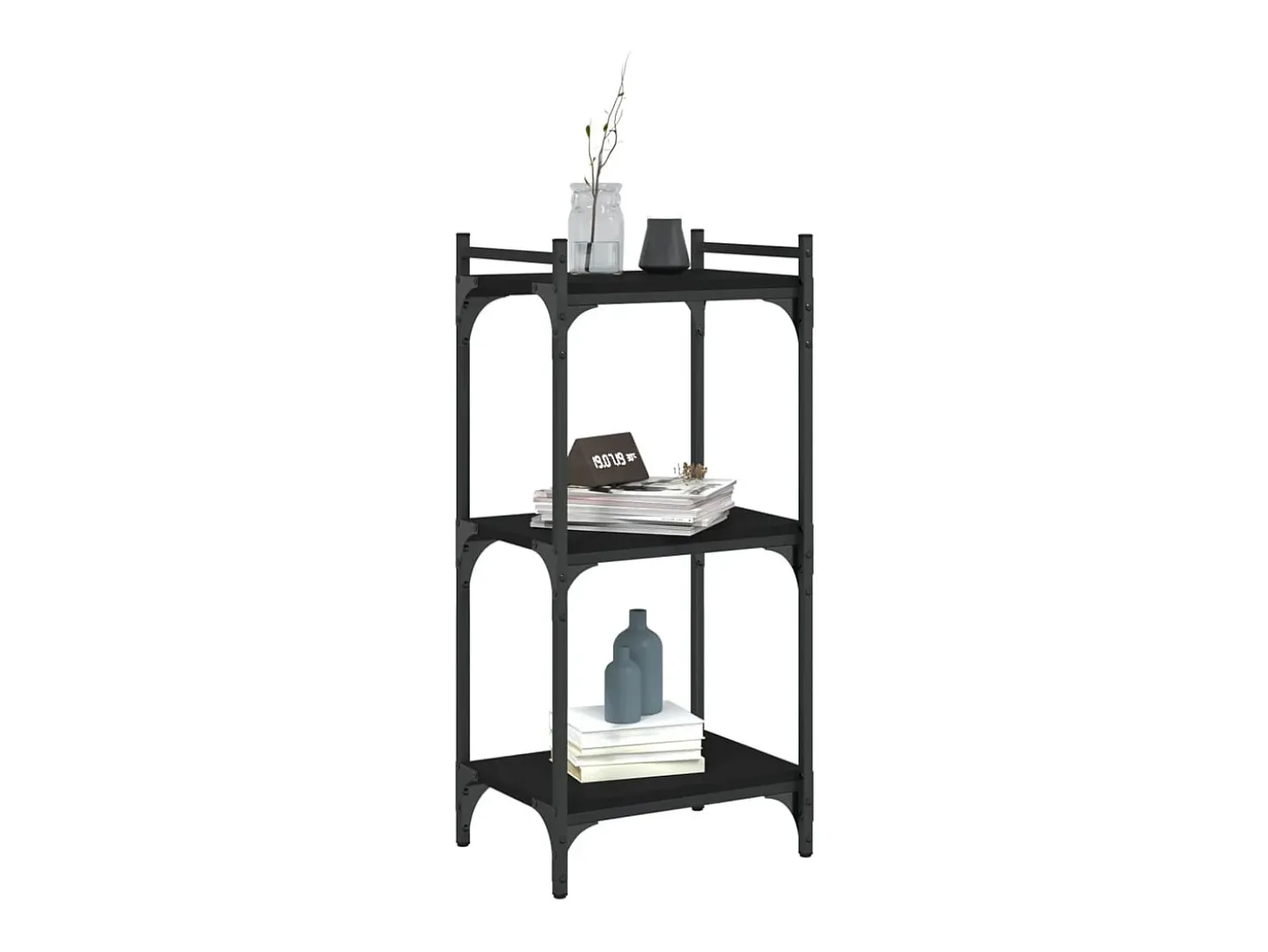 Librería de 3 estantes madera de ingeniería negro 40x30x86 cm