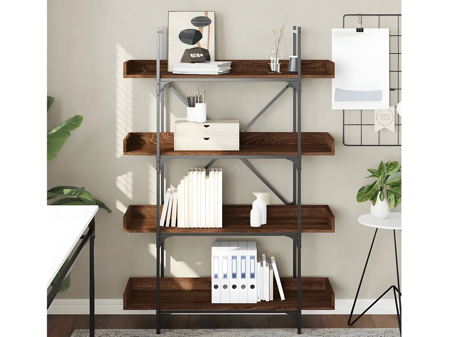 Librería de 4 estantes madera ingeniería marrón 100x33x145,5 cm