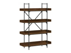Librería de 4 estantes madera ingeniería marrón 100x33x145,5 cm