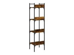 Librería de 4 estantes madera roble ahumado 35x30x138,5 cm