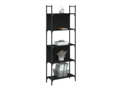 Librería de 5 estantes madera ingeniería negro 60,5x24x166,5 cm