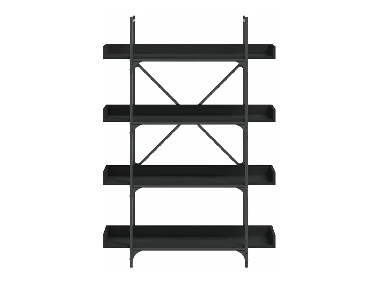 Librería de 4 estantes madera ingeniería negro 100x33x145,5 cm