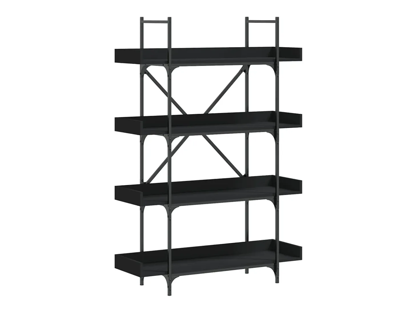 Librería de 4 estantes madera ingeniería negro 100x33x145,5 cm