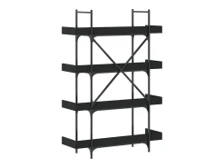Librería de 4 estantes madera ingeniería negro 100x33x145,5 cm