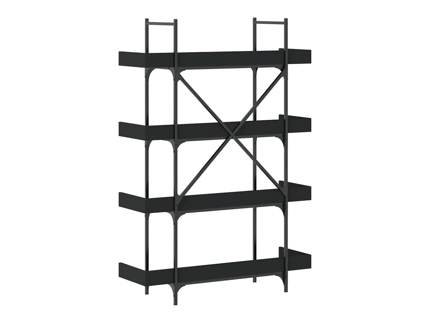 Librería de 4 estantes madera ingeniería negro 100x33x145,5 cm
