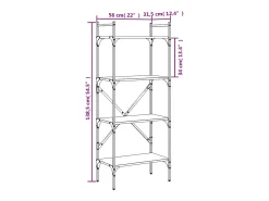 Librería de 4 estantes madera roble Sonoma 56x31,5x138,5 cm