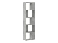 Librería de 5 niveles madera gris hormigón 45x23,5x162,5 cm