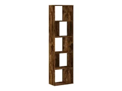 Librería de 5 niveles madera ingeniería roble ahumado