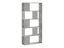 Librería de 5 niveles madera gris hormigón 80,5x23,5x162,5 cm