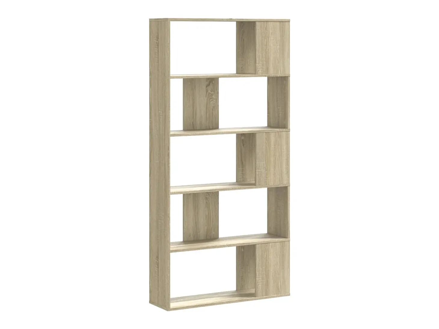 Librería de 5 niveles madera roble Sonoma 80,5x23,5x162,5 cm