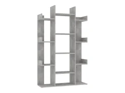 Librería de madera contrachapada gris hormigón 86x25,5x140 cm