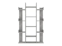 Librería de madera contrachapada gris hormigón 86x25,5x140 cm